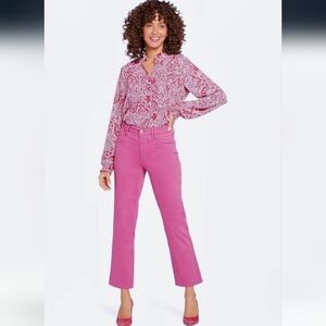 NYDJ Relaxed Straight Ankle Pants Jeans Sz 20 20W NWT Pink High Rise